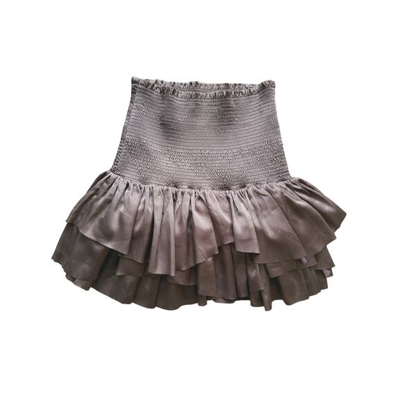 Designers Remix Ruffle Mini Skirt Girls Size 12 Brown Coquette Y2K Parisian Fall - Picture 3 of 5